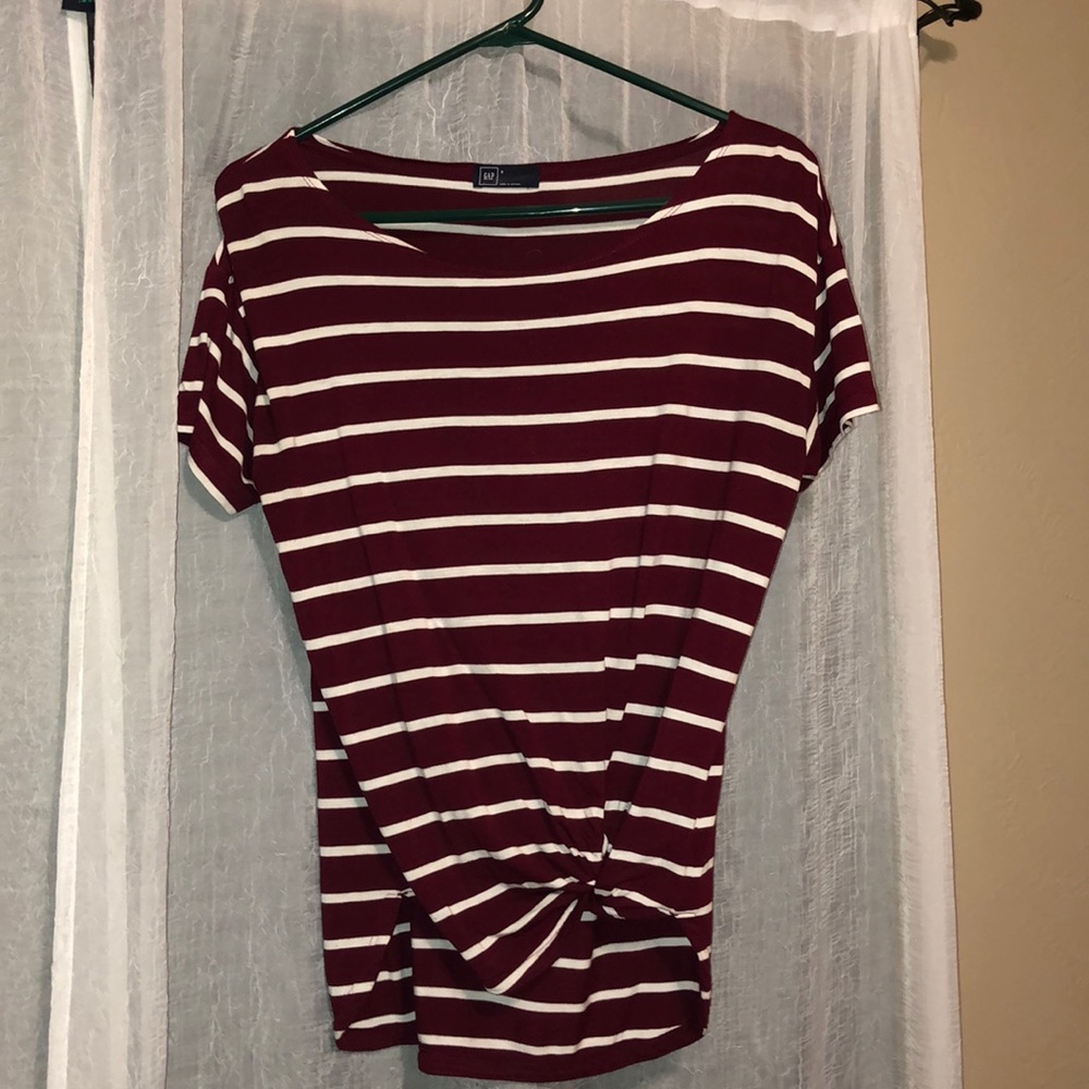 Maroon striped T-shirt from Gap